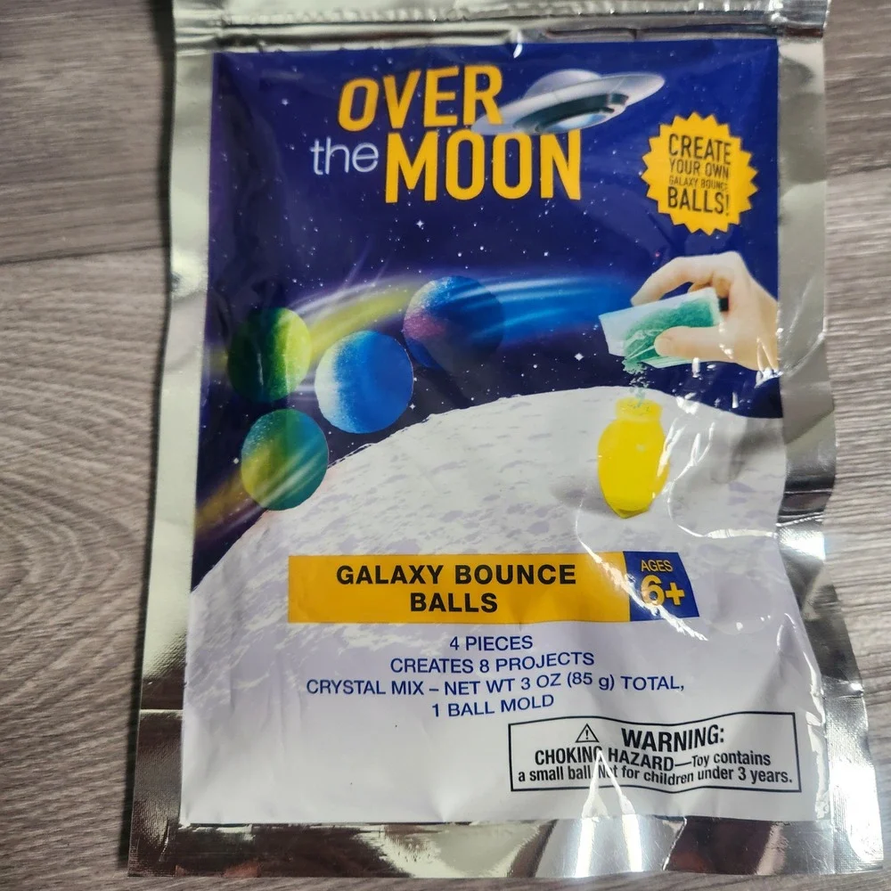 Over the Moon Galaxy Bounce Balls‎ Crystal Mix  8 Packs Science Projects Ages 6+